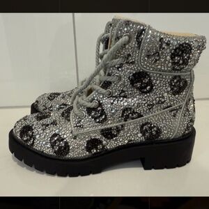Betsy Johnson Sparkle Skull Boots